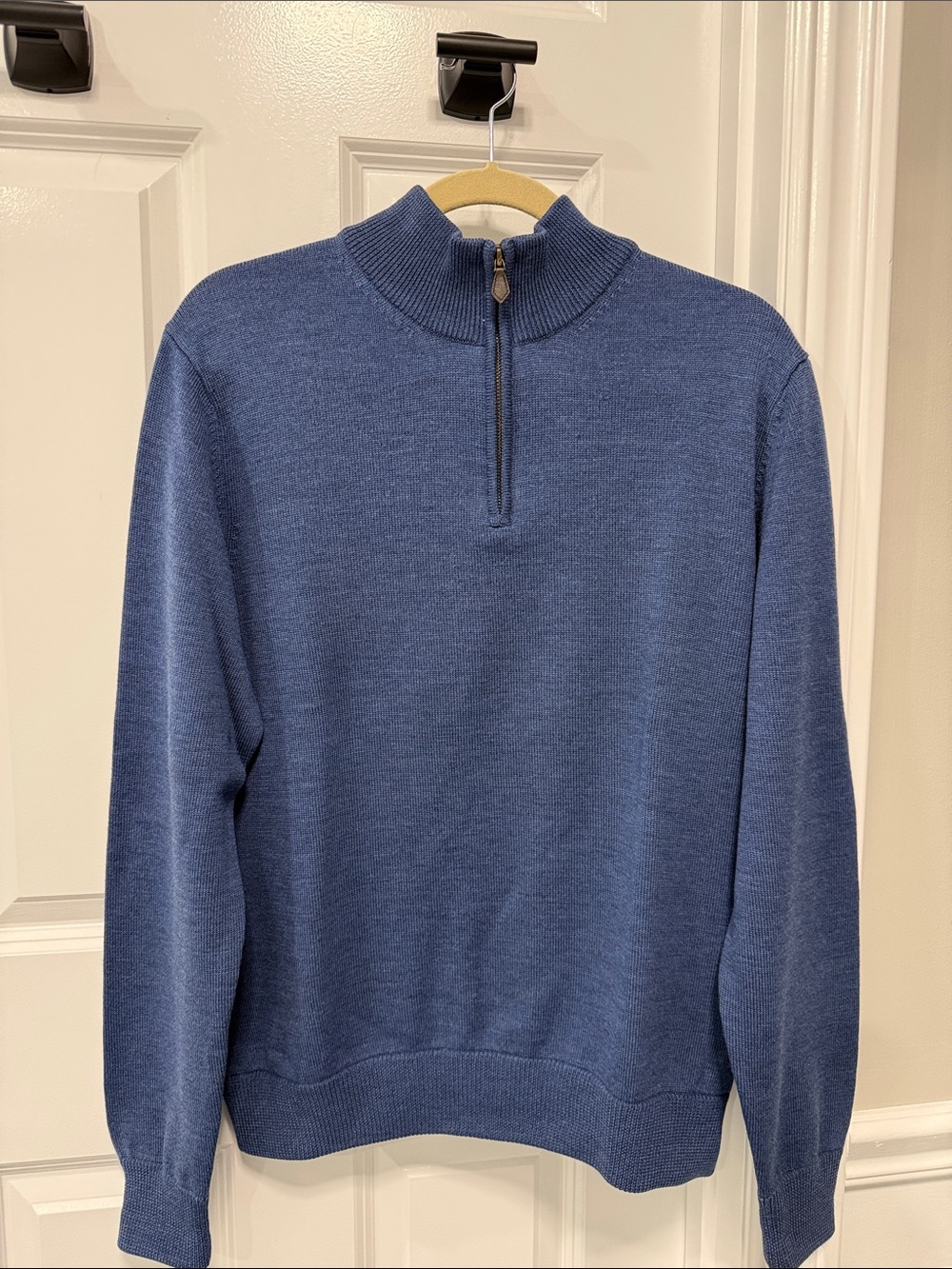 Men's Quarter-Zip Knit Sweater - Blue